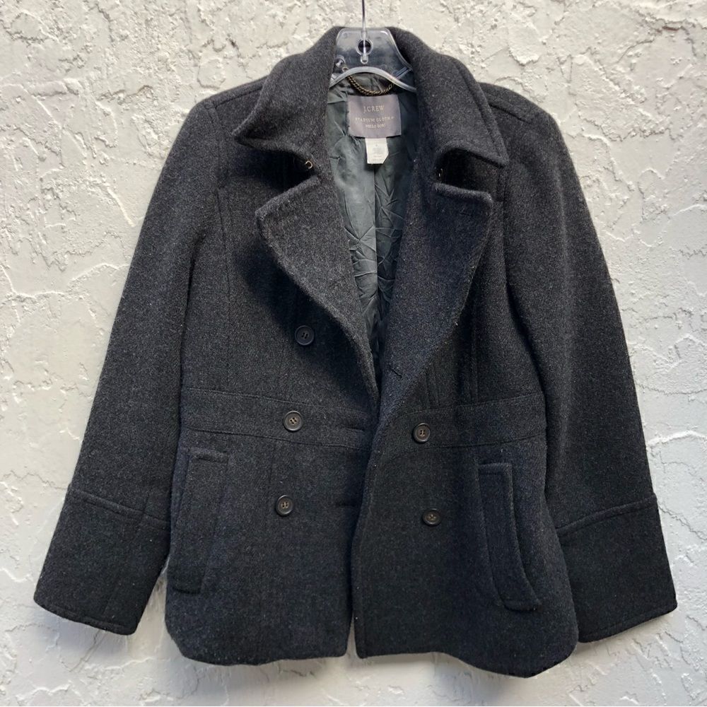 J. CREW Gray Wool Stadium Cloth Nello Gori Peacoat Jacket Blazer Double Breasted - Picture 3 of 8